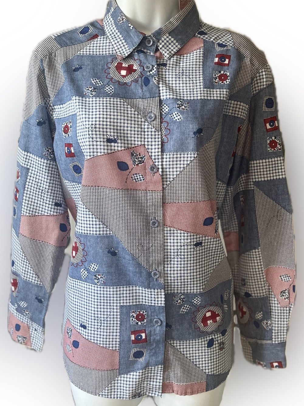 Vintage Tapestry Patchwork Button-down Shirt Size Medium